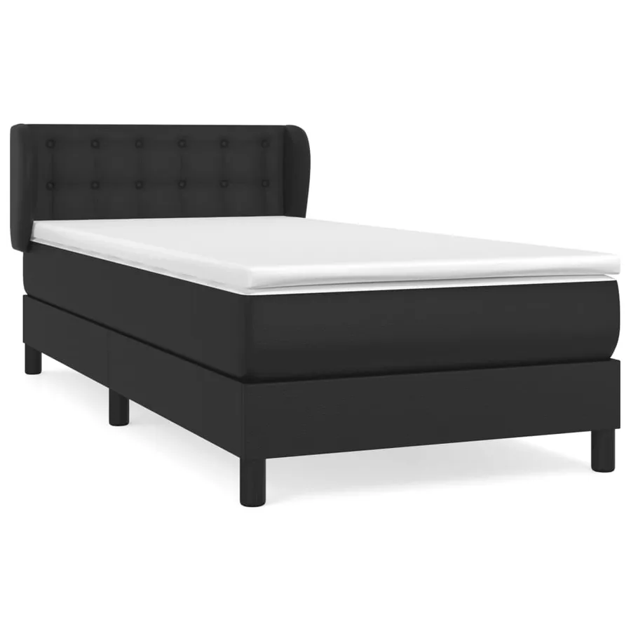 Sommier à lattes de lit avec matelas Noir 80x200cm Similicuir - 2