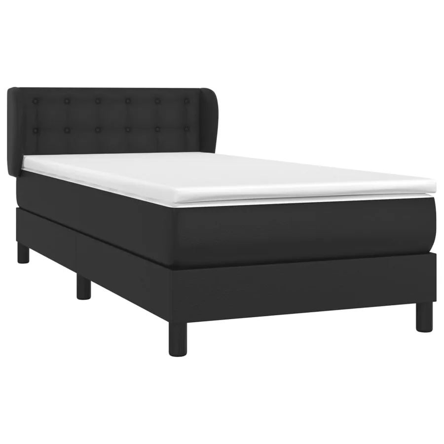 Sommier à lattes de lit avec matelas Noir 80x200cm Similicuir - 3