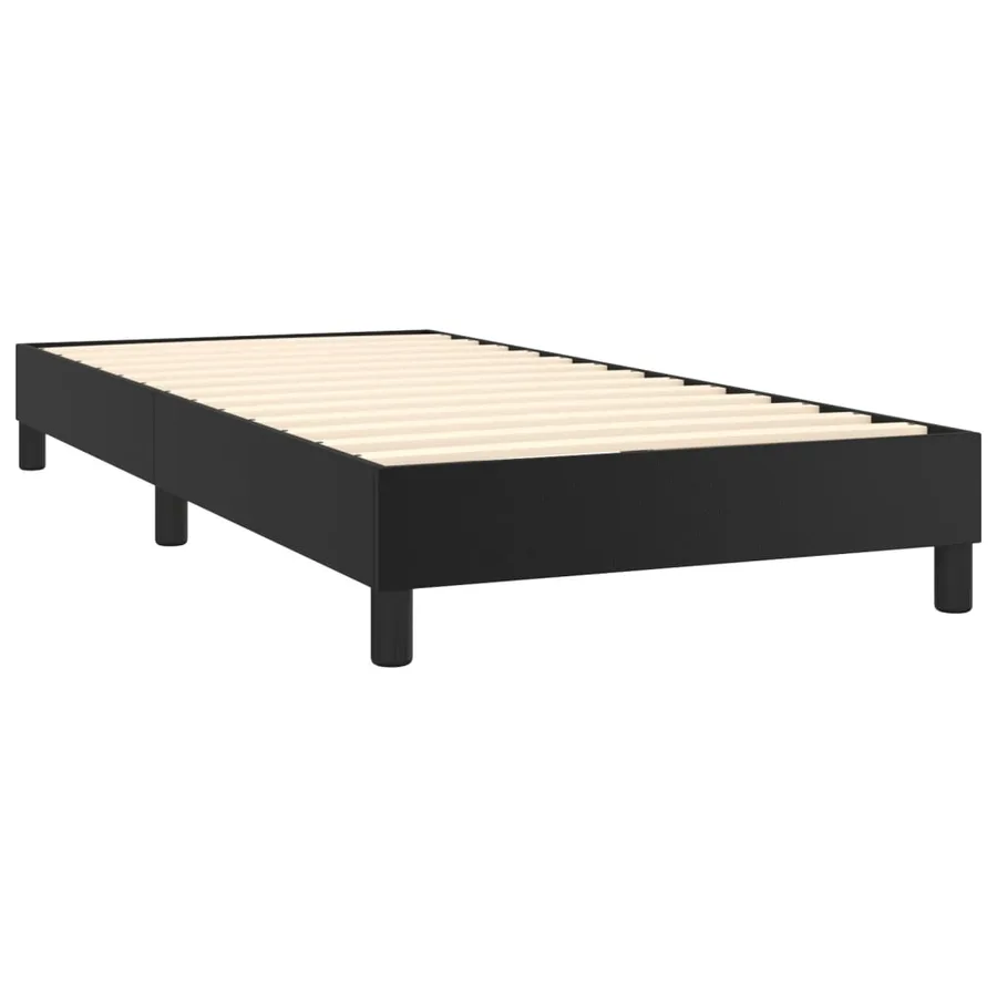 Sommier à lattes de lit avec matelas Noir 80x200cm Similicuir - 4