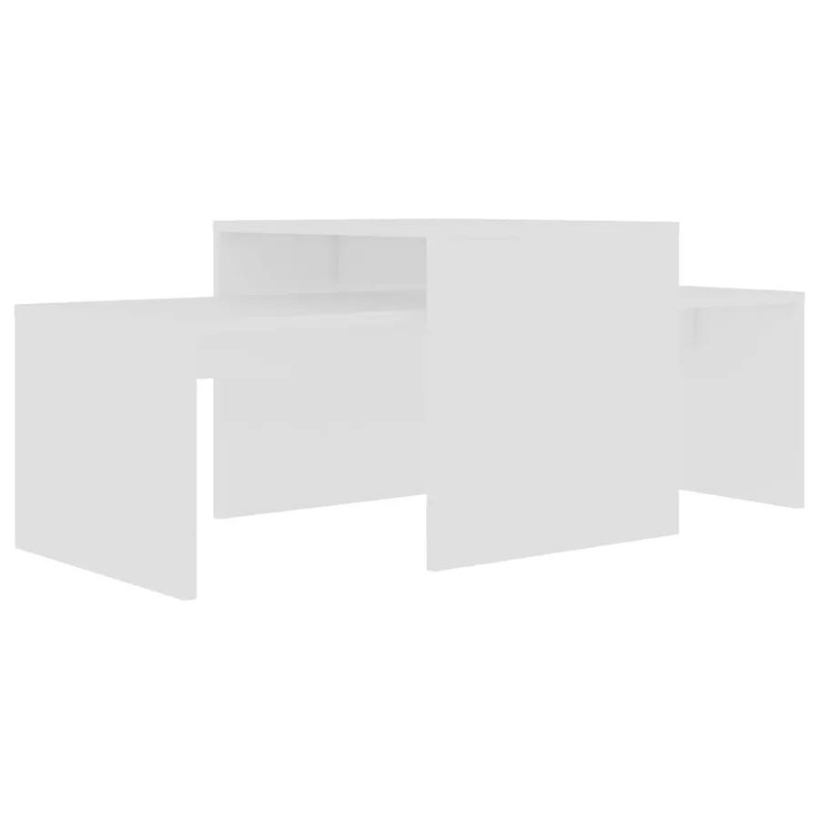 Ensemble de tables basses Blanc 100x48x40 cm bois d’ingénierie - 2