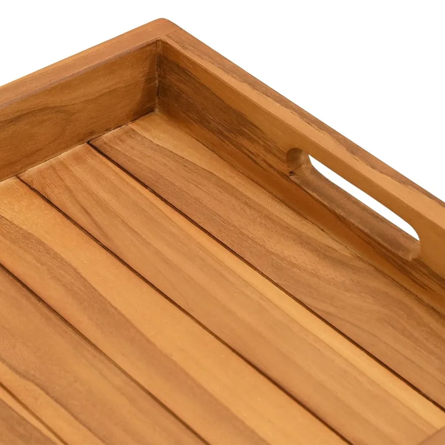 Plateau de service 60x35 cm Bois de teck massif - 7