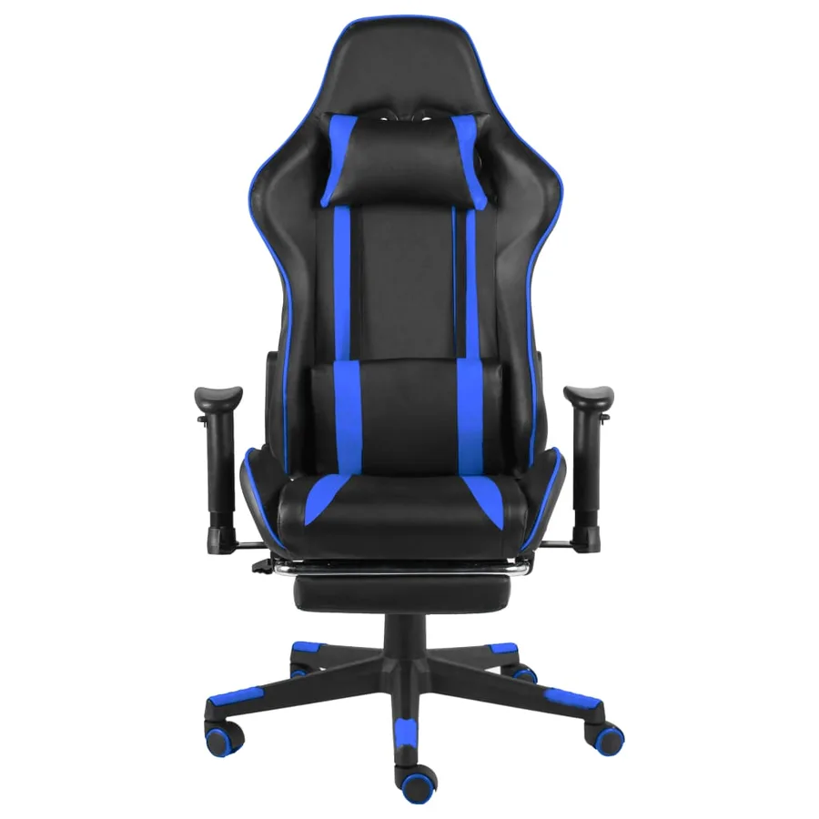 Chaise de jeu pivotante avec repose-pied Bleu PVC - 2