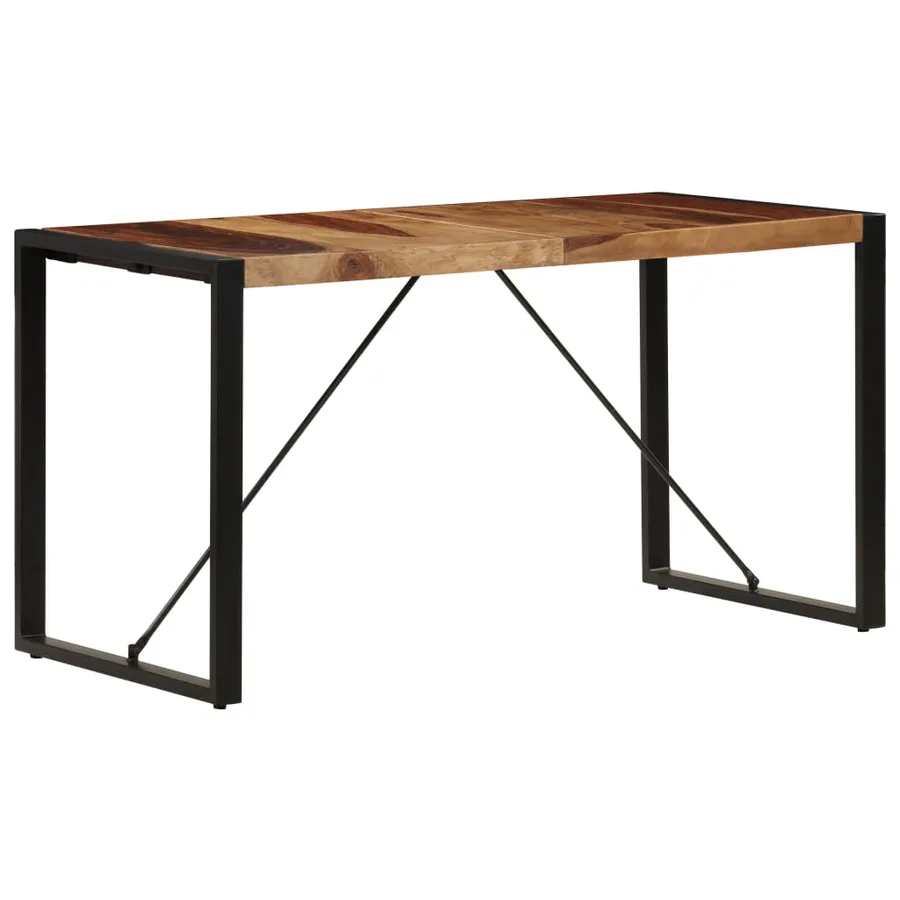 Table de salle à manger 140x70x75 cm Bois de Sesham massif - 3