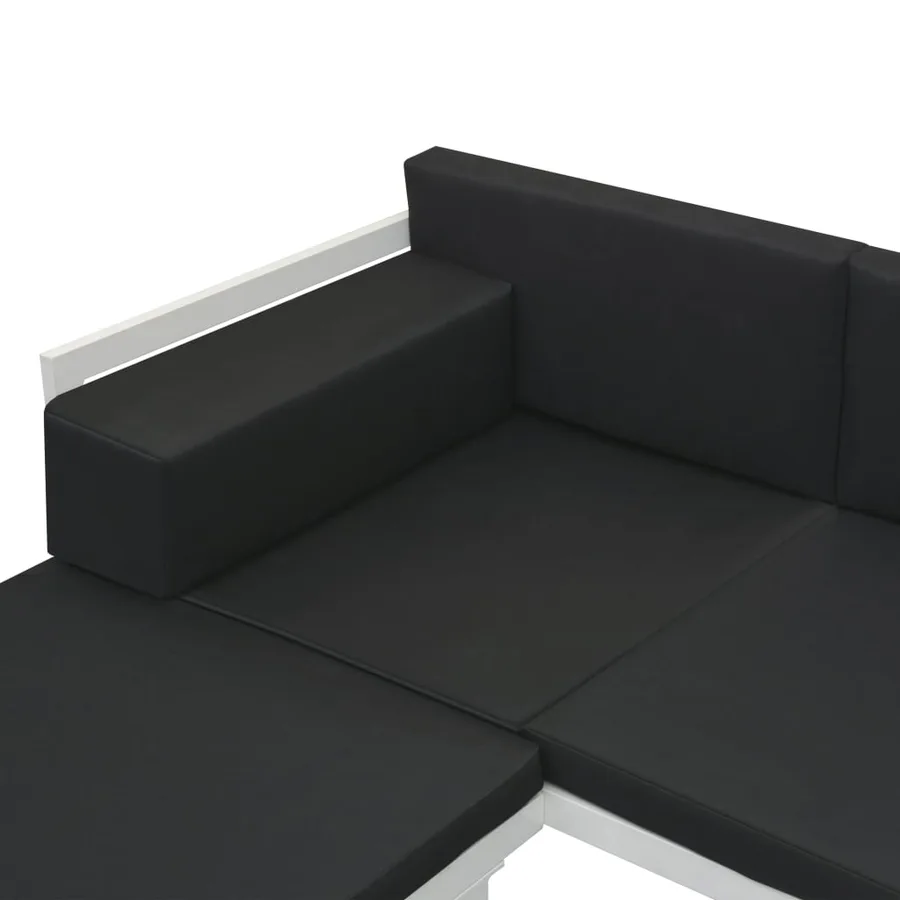 Salon de jardin 5 pcs Textilène Aluminium Noir - 10