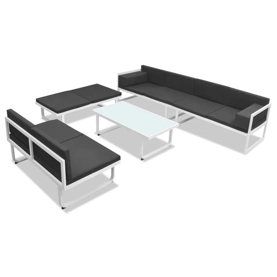 Salon de jardin 5 pcs Textilène Aluminium Noir - 3