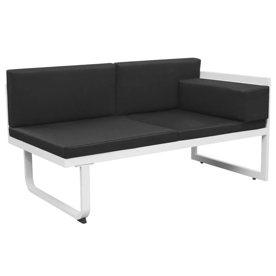 Salon de jardin 5 pcs Textilène Aluminium Noir - 5