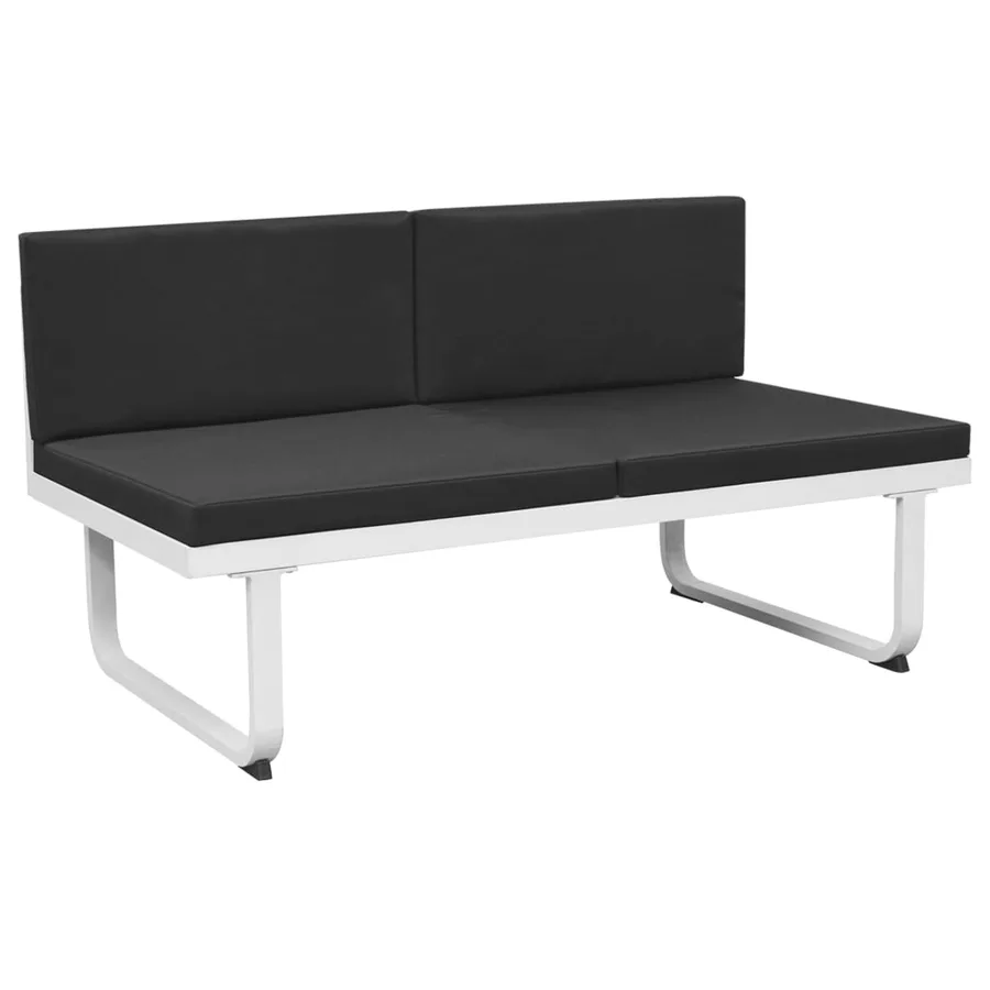 Salon de jardin 5 pcs Textilène Aluminium Noir - 6