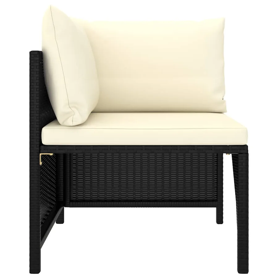 Salon de jardin 7 pcs avec coussins Résine tressée Noir - 4