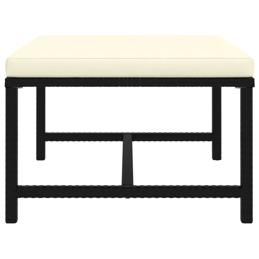 Salon de jardin 6 pcs avec coussins Résine tressée Noir - 17