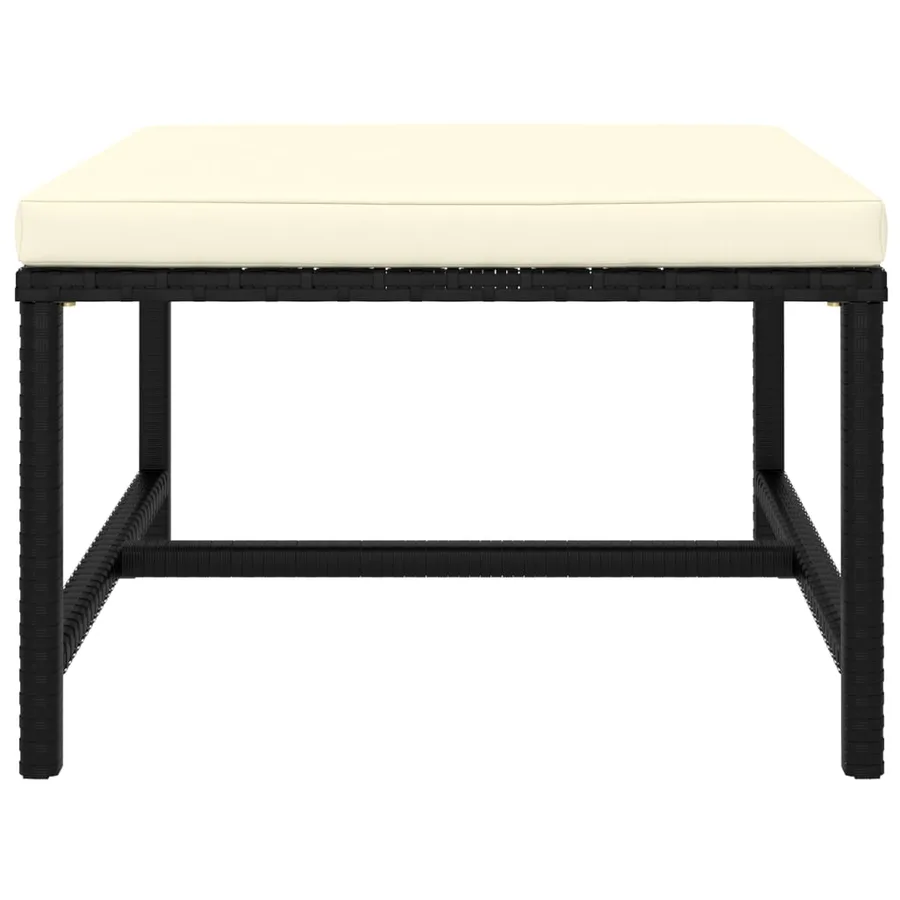 Salon de jardin 6 pcs avec coussins Résine tressée Noir - 9
