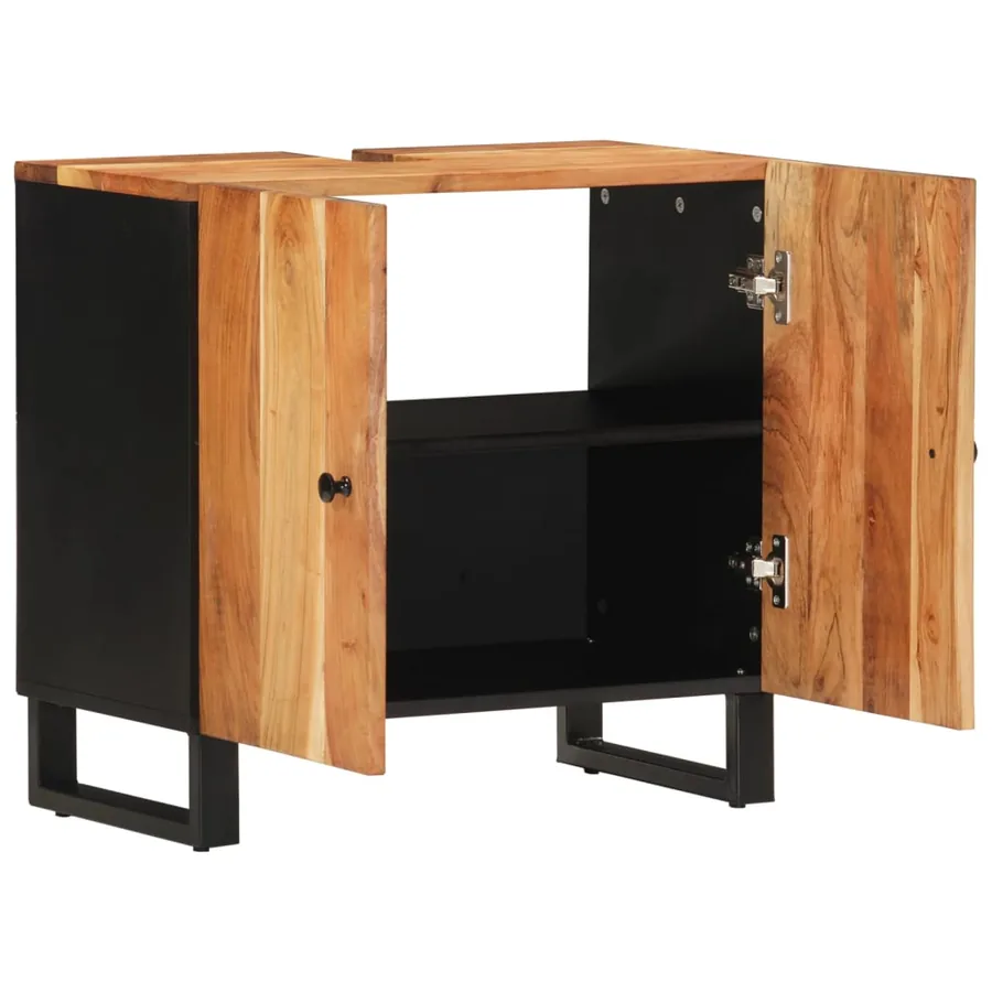 Meuble d'évier 62x33x58 cm bois d'acacia et d'ingénierie - 3