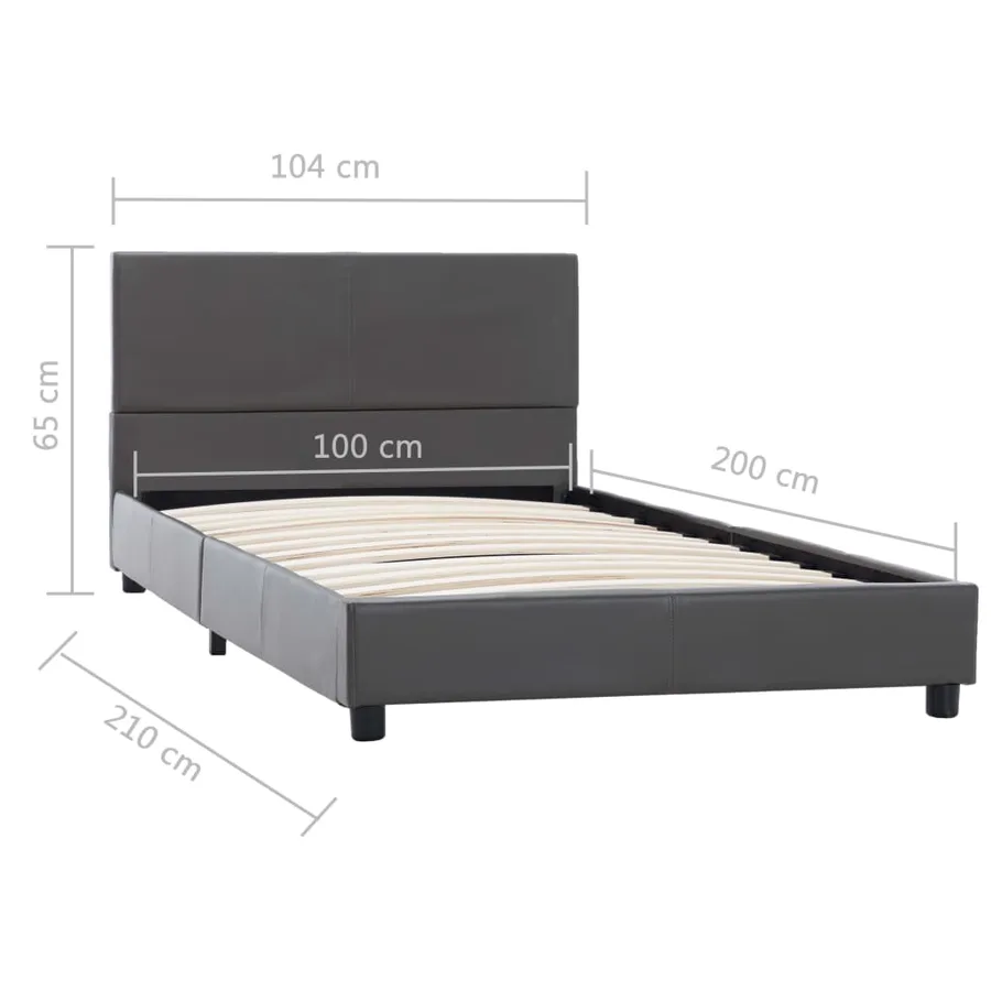 Cadre de lit Gris Similicuir 100 x 200 cm - 7