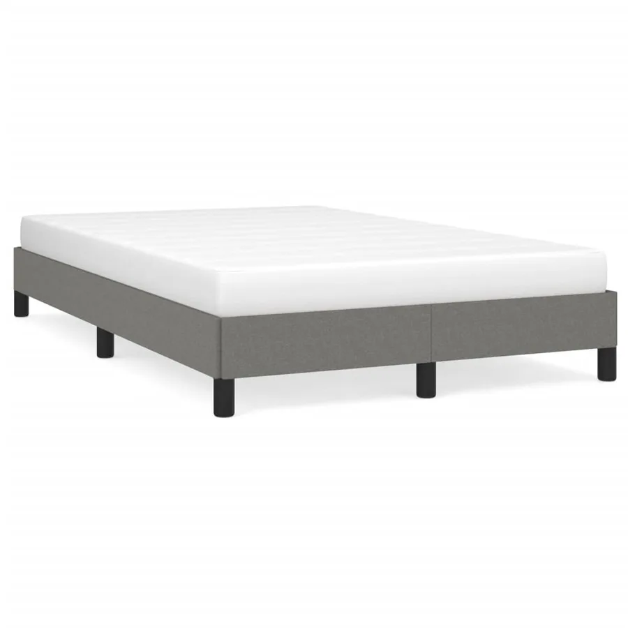 Cadre de lit sans matelas gris foncé 120x200 cm tissu - 2