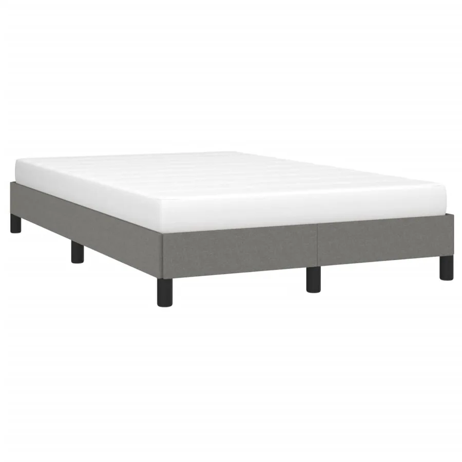 Cadre de lit sans matelas gris foncé 120x200 cm tissu - 3