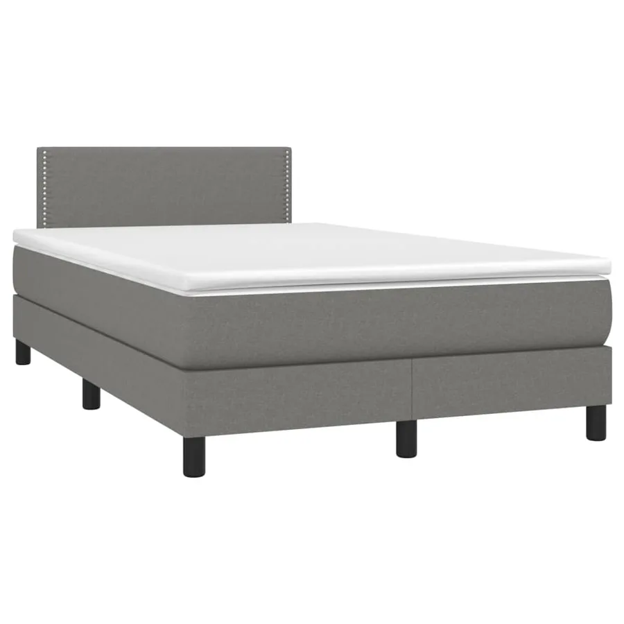 Sommier à lattes de lit avec matelas Gris foncé 120x200cm Tissu - 3