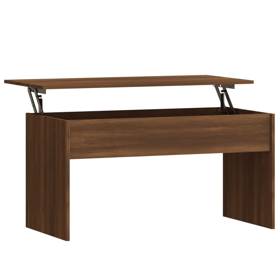 Table basse Chêne marron 102x50,5x52,5 cm Bois d'ingénierie - 2