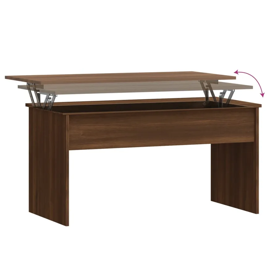 Table basse Chêne marron 102x50,5x52,5 cm Bois d'ingénierie - 6