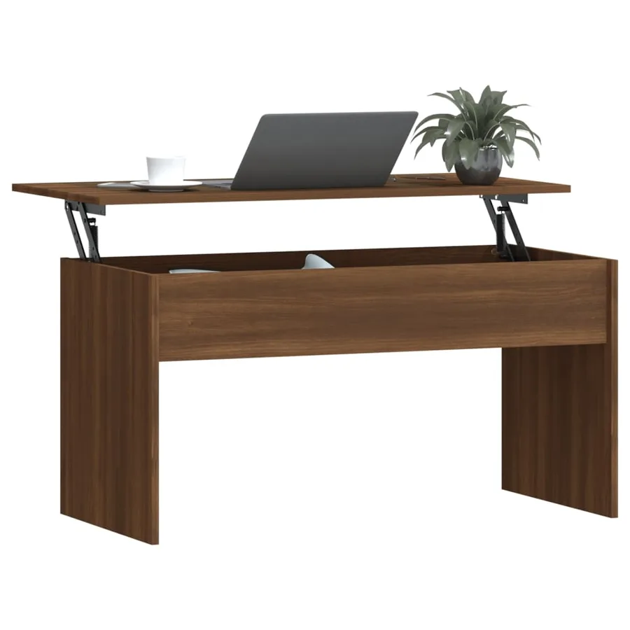 Table basse Chêne marron 102x50,5x52,5 cm Bois d'ingénierie - 7