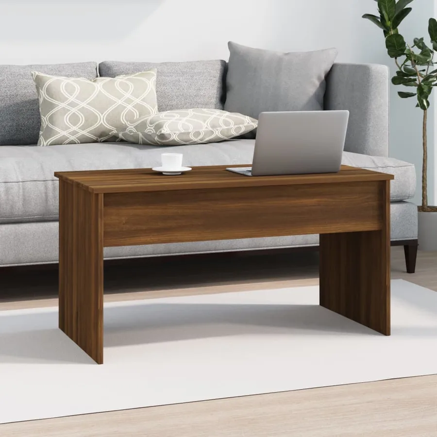 Table basse Chêne marron 102x50,5x52,5 cm Bois d'ingénierie - 8