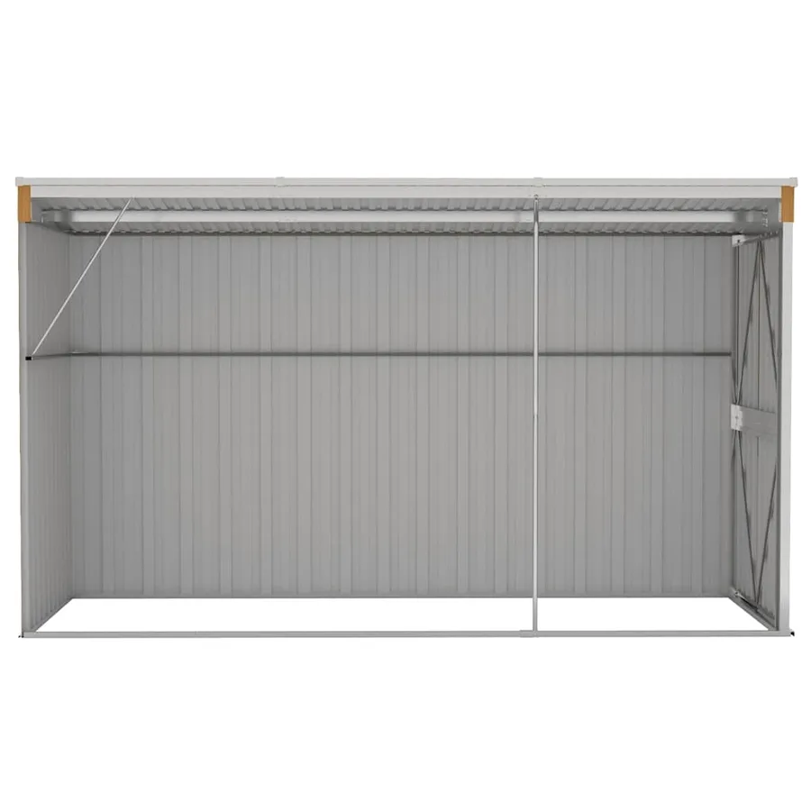 Abri de jardin mural marron 118 x 288 x 178 cm Acier galvanisé - 5