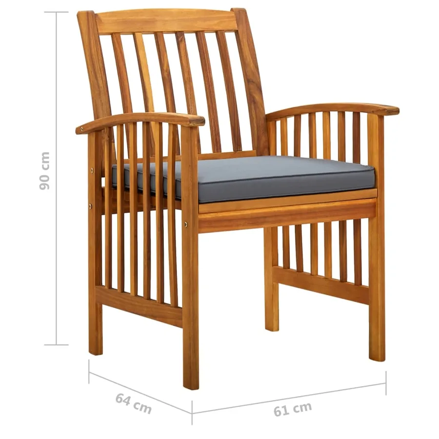 Ensemble à manger de jardin 7 pcs avec coussins Acacia solide - 9