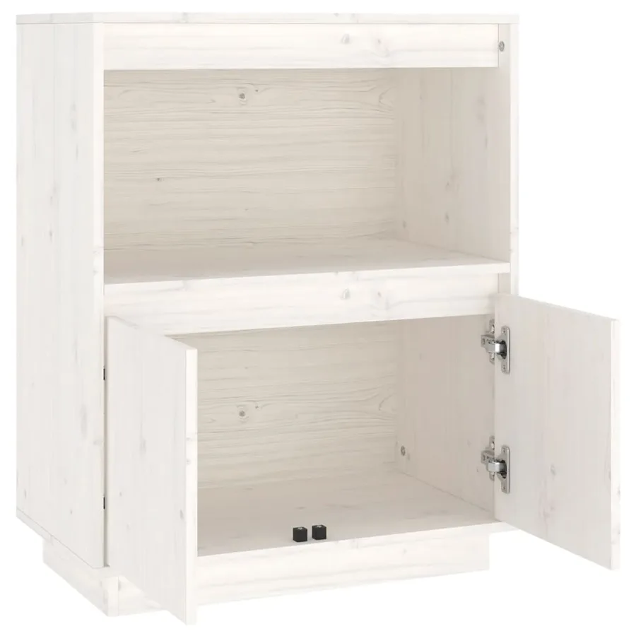 Buffet Blanc 60x34x75 cm Bois massif de pin - 5