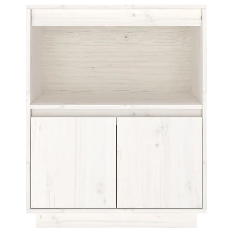 Buffet Blanc 60x34x75 cm Bois massif de pin - 6
