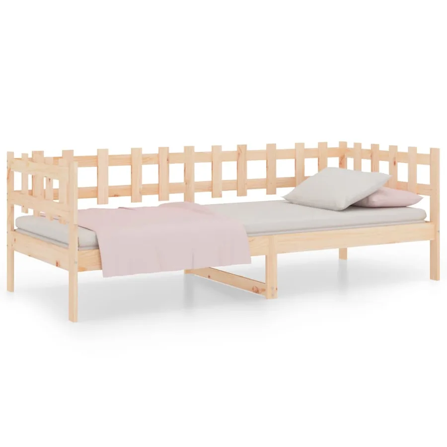 Lit de jour sans matelas 90x190 cm bois de pin massif - 2