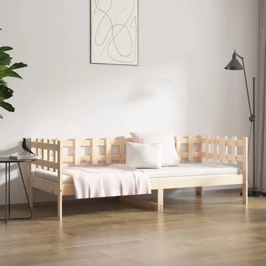 Lit de jour sans matelas 90x190 cm bois de pin massif - 4