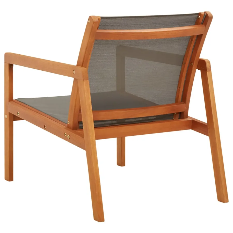 Chaise de jardin Gris Bois d'eucalyptus solide et textilène - 4