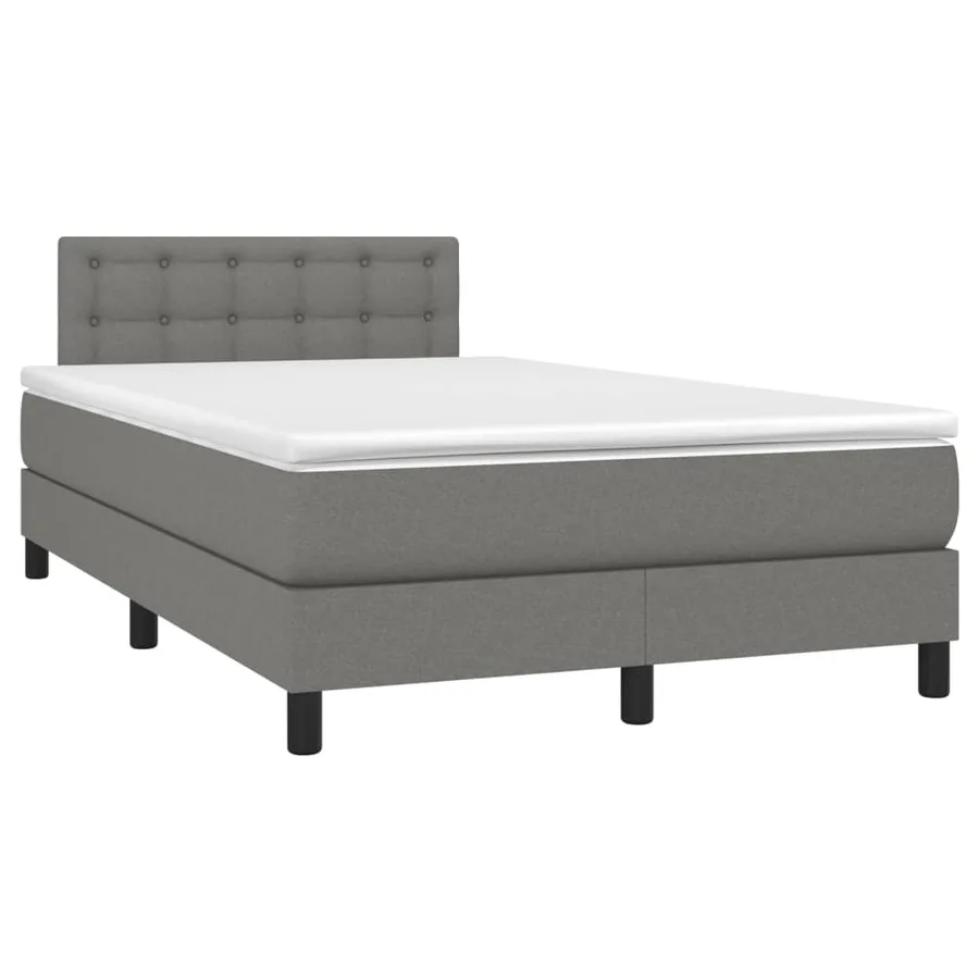 Sommier à lattes de lit avec matelas Gris foncé 120x200cm Tissu - 3