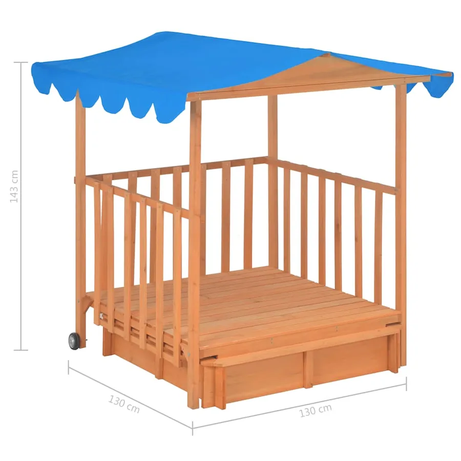 Maison de jeu d'enfants et bac à sable Bois de sapin Bleu UV50 - 10