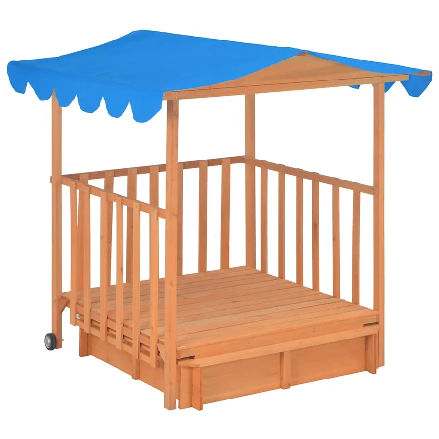 Maison de jeu d'enfants et bac à sable Bois de sapin Bleu UV50 - 3
