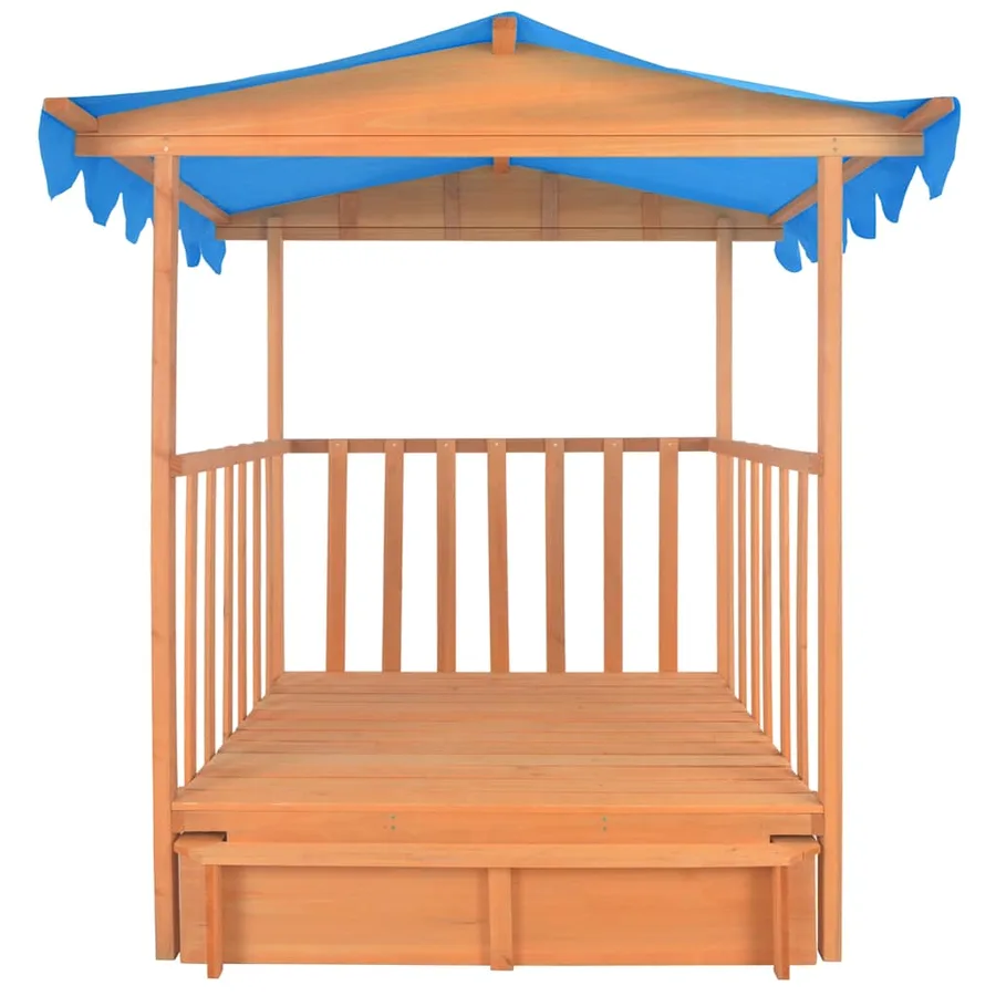 Maison de jeu d'enfants et bac à sable Bois de sapin Bleu UV50 - 4