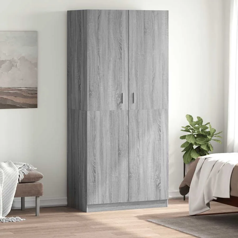 Garde-robe Sonoma gris 90x52x200 cm Bois d'ingénierie
