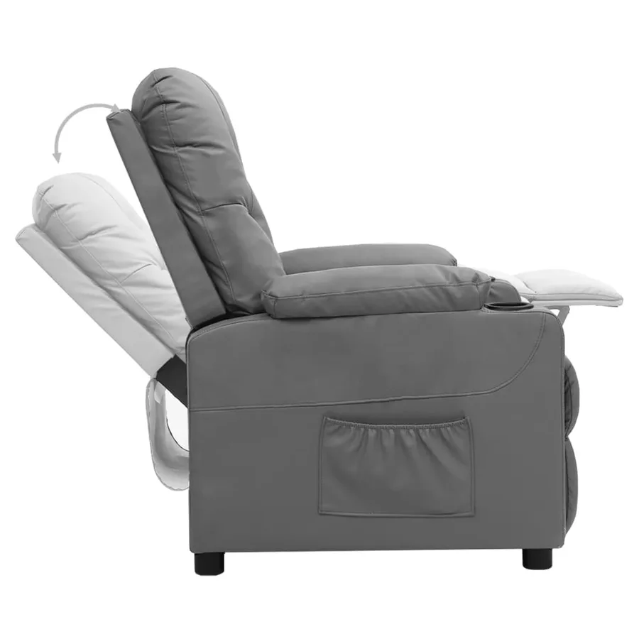 Fauteuil inclinable Gris Similicuir - 5