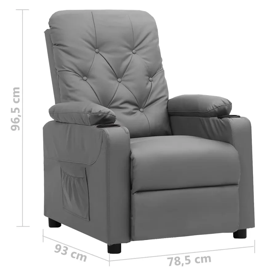 Fauteuil inclinable Gris Similicuir - 8