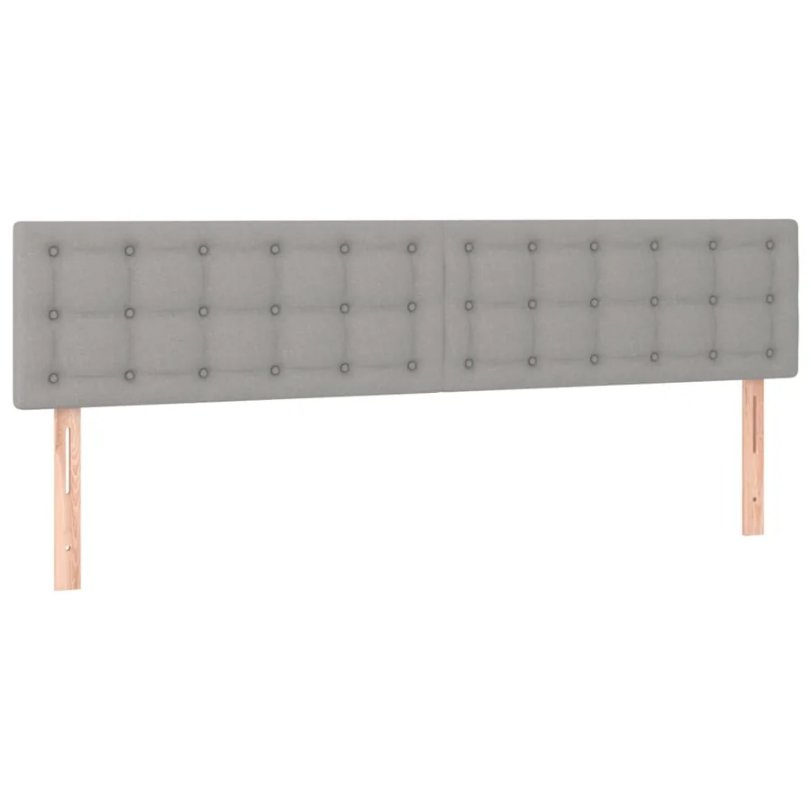 Sommier à lattes de lit avec matelas Gris clair 200x200cm Tissu - 6