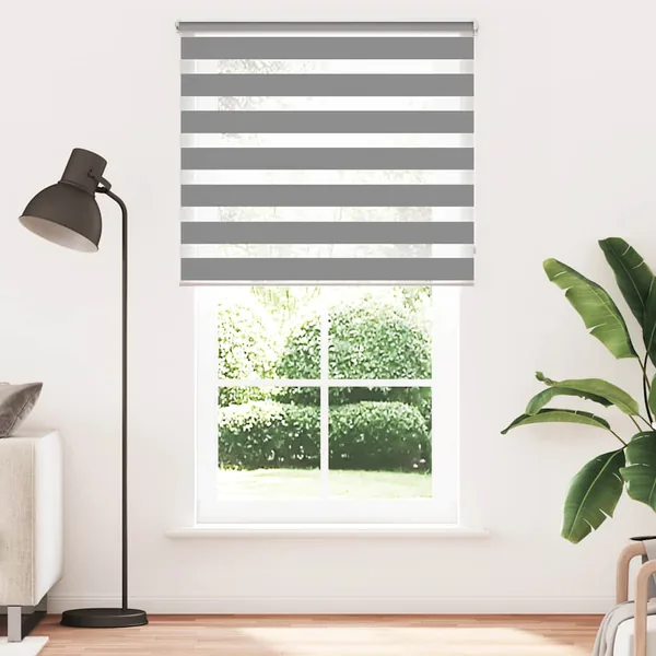 Store vénitien zébré 120,9 x 230 cm, largeur du tissu 116,7 cm, gris