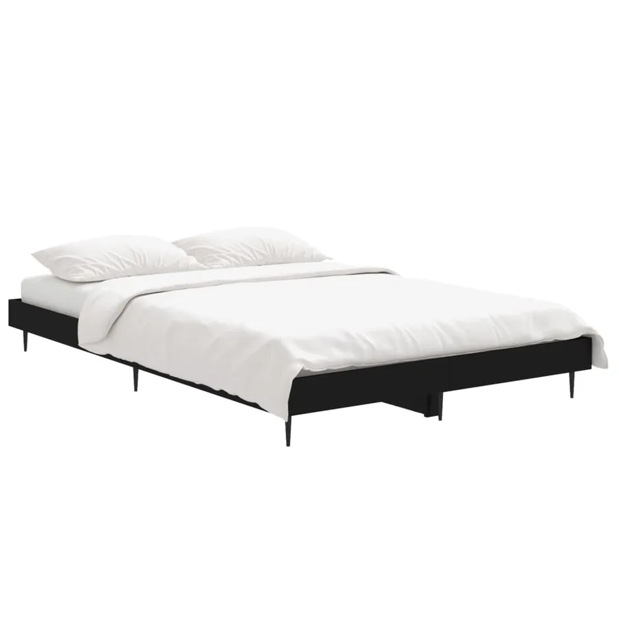 Cadre de lit sans matelas noir 120x190 cm bois d'ingénierie - 3