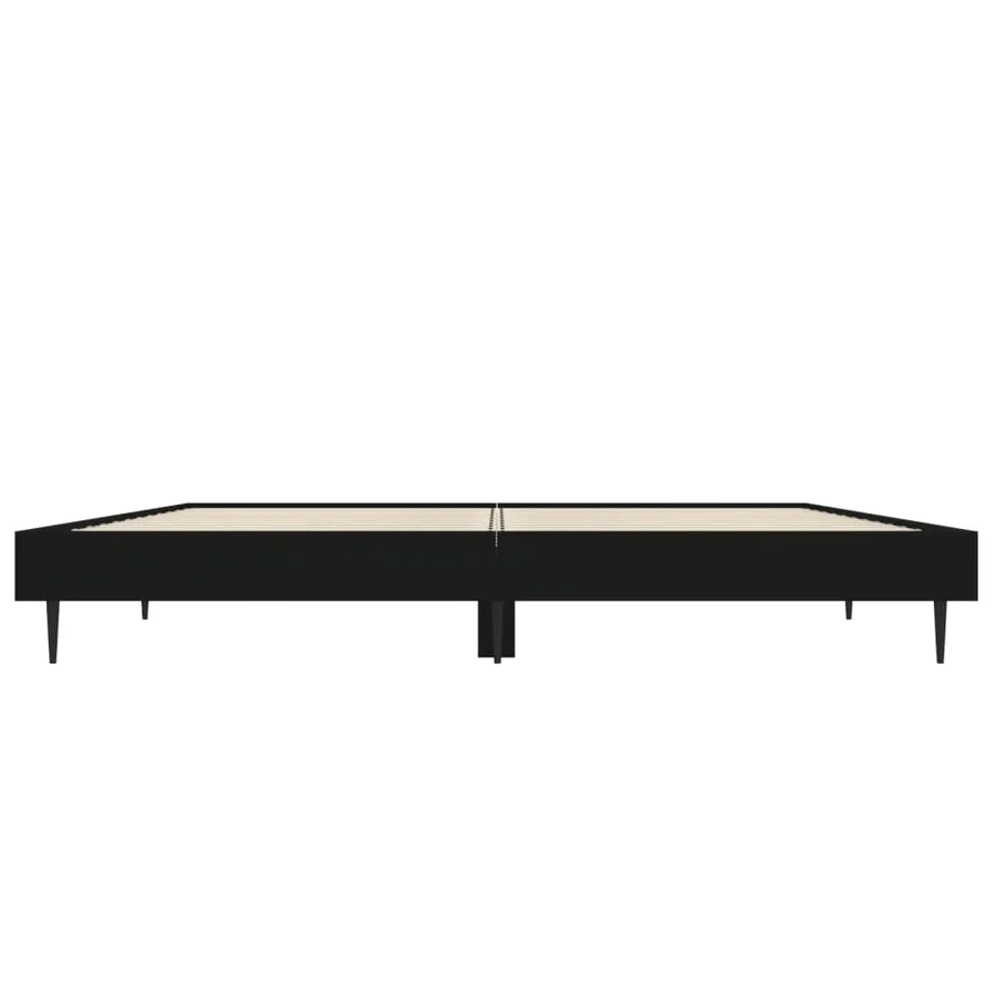 Cadre de lit sans matelas noir 120x190 cm bois d'ingénierie - 6