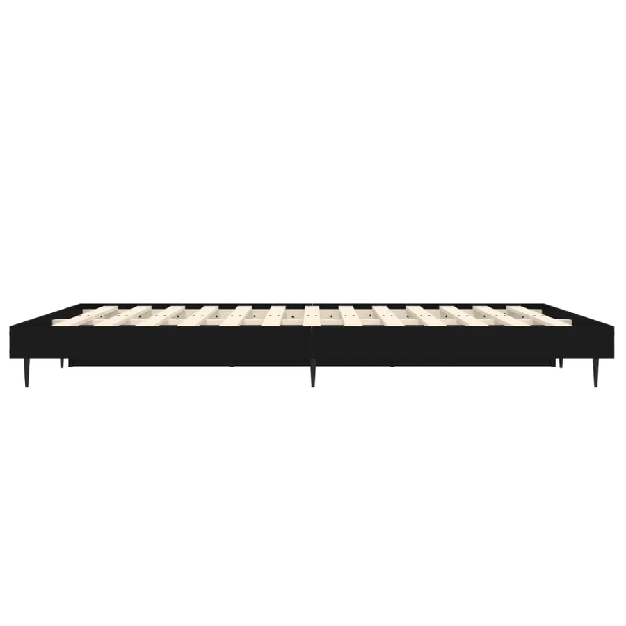 Cadre de lit sans matelas noir 120x190 cm bois d'ingénierie - 7