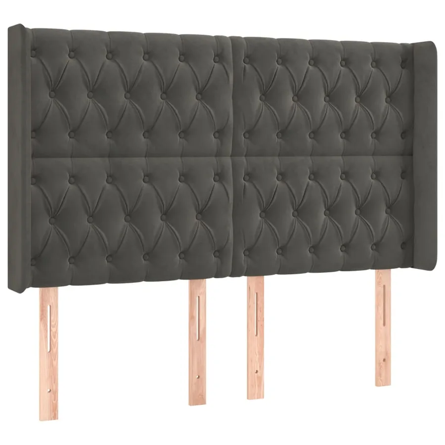 Sommier à lattes de lit matelas et LED Gris foncé 140x190 cm - 7