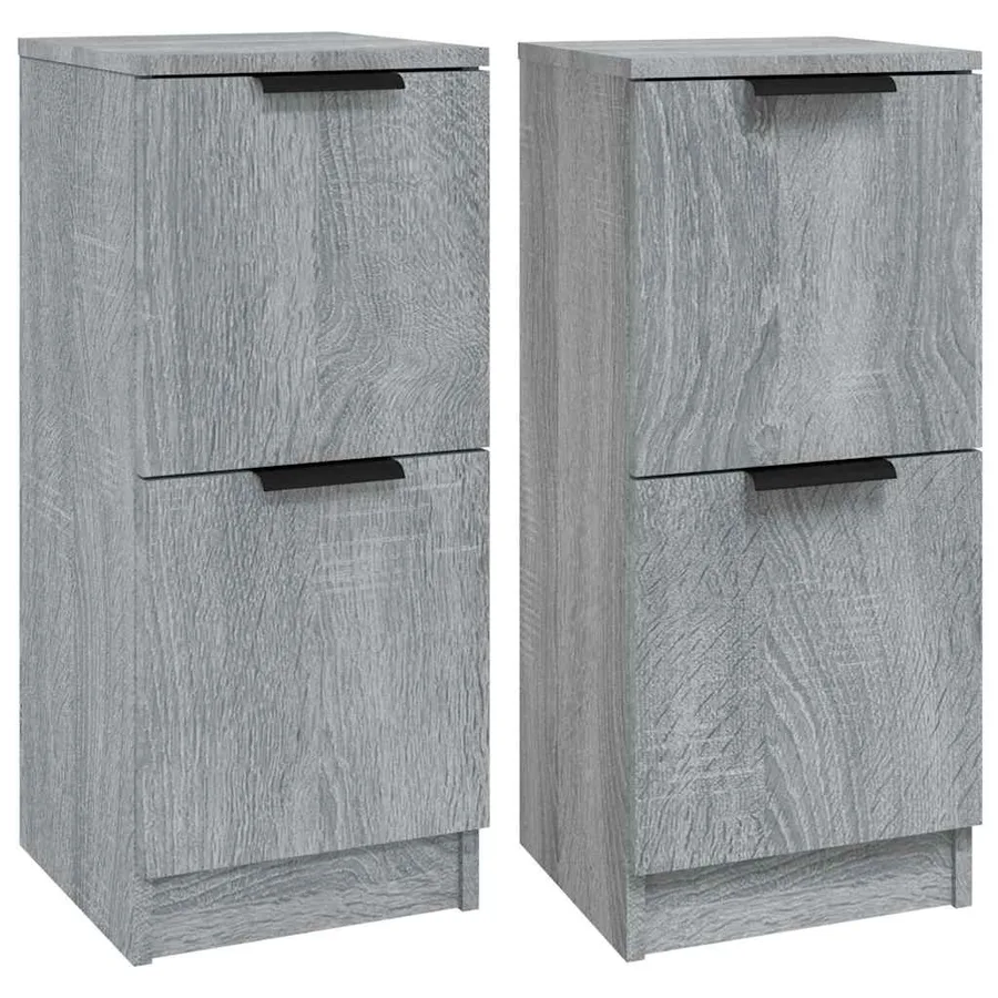 Buffets 2 pcs Sonoma gris 30x30x70 cm Bois d'ingénierie - 2