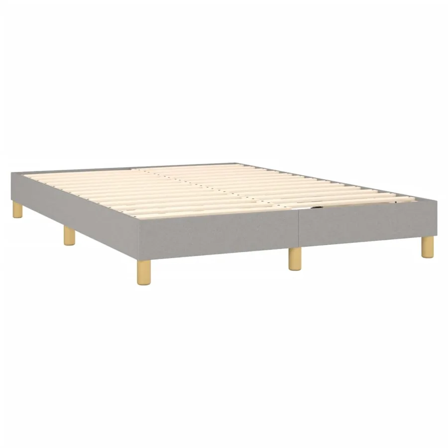 Sommier à lattes de lit et matelas et LED Gris clair 140x200 cm - 5