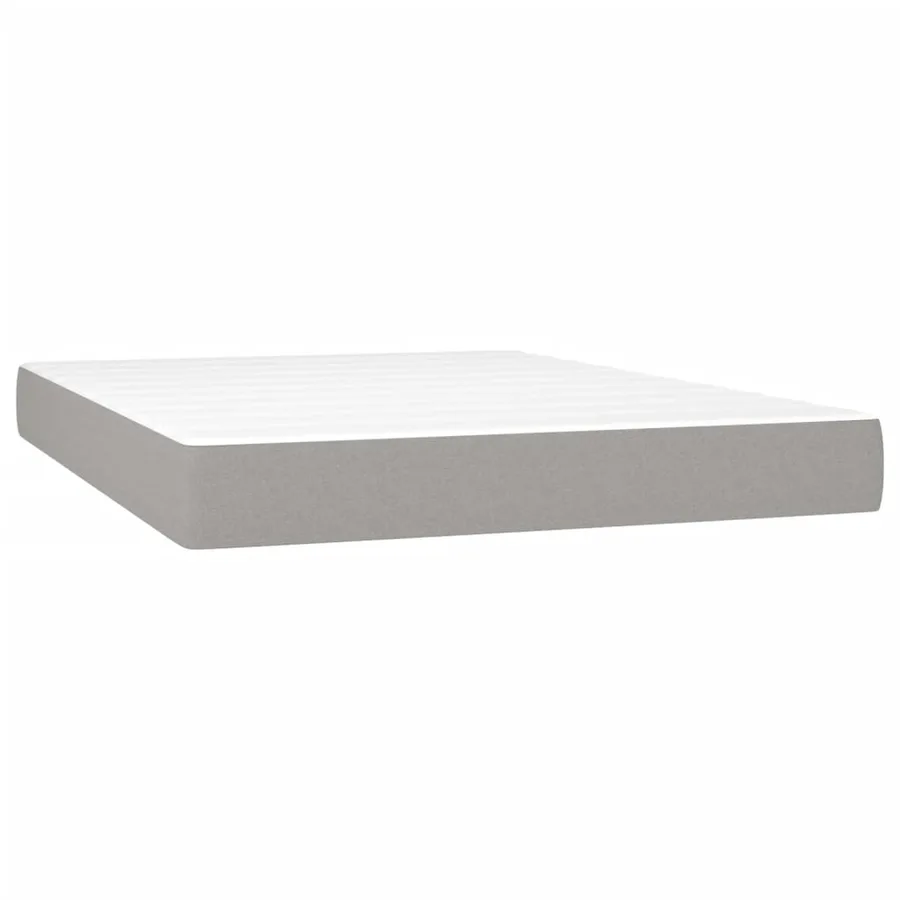 Sommier à lattes de lit et matelas et LED Gris clair 140x200 cm - 6
