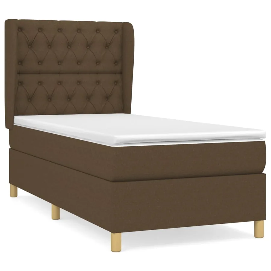 Sommier à lattes de lit avec matelas Marron foncé 80x200 cm - 2
