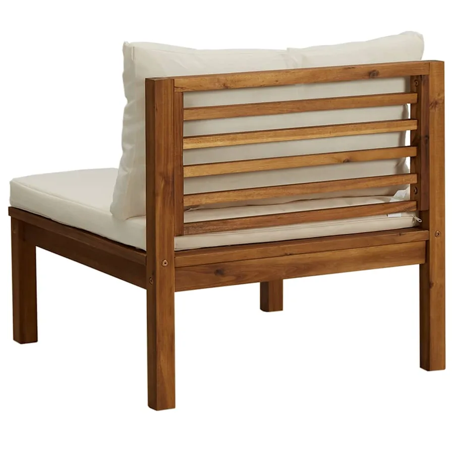 Canapé de milieu sectionnel avec coussin blanc crème Acacia - 4