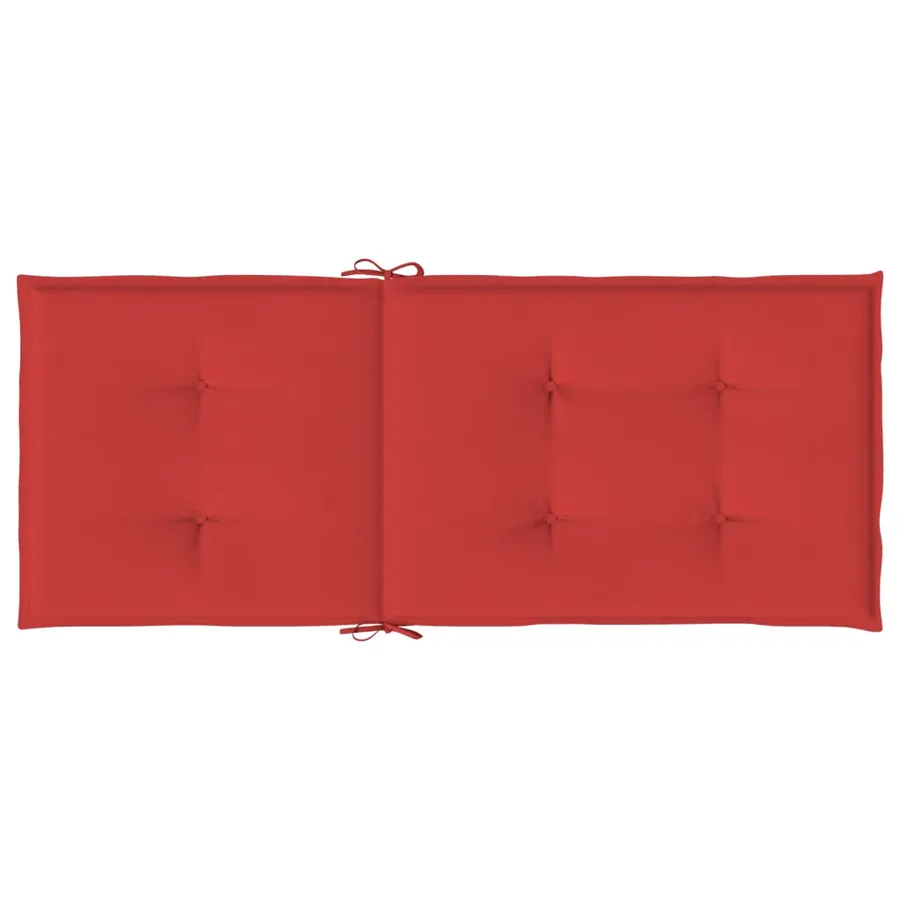 Coussins de chaise de jardin dossier haut lot de 4 rouge tissu - 7