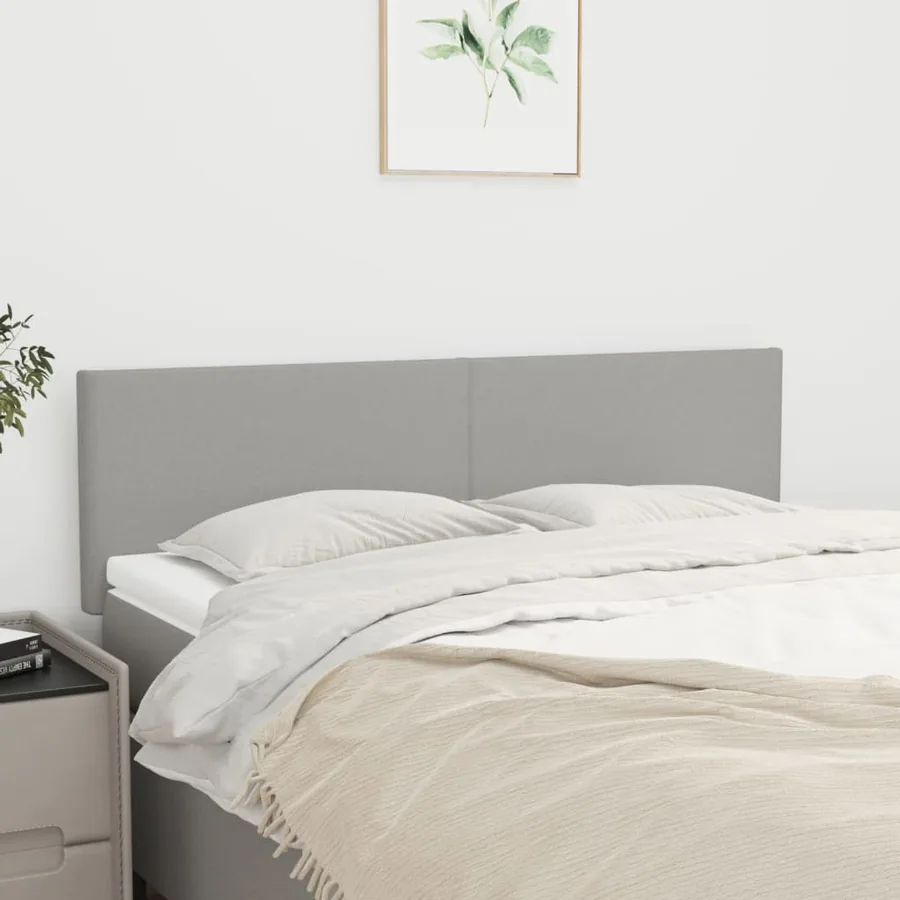 Têtes de lit Gris clair 144x5x78/88 cm Tissu